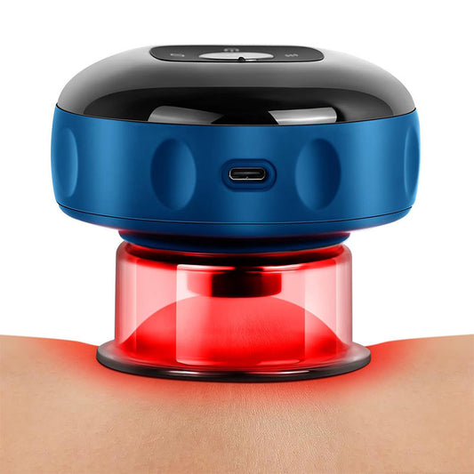 Beakey Smart Cupping Therapy Massager with Red Light for Muscle Relief-Blue
