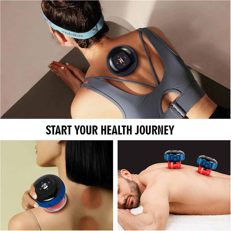 Beakey Smart Cupping Therapy Massager with Red Light for Muscle Relief-Blue