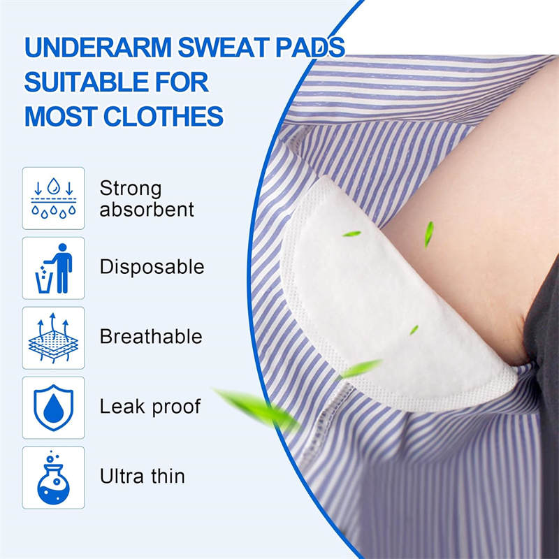 Beakey 100 Pcs Armpit Sweat Pads for Women And Man Comfortable Unflavored