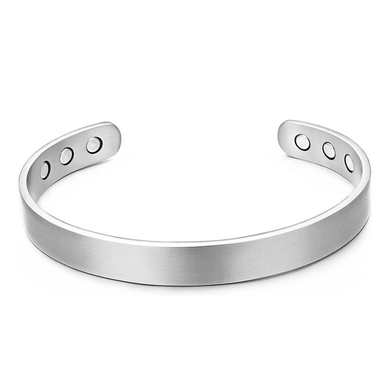 Beakey Magnetic Therapy Bracelet Adjustable Jewelry Gifts for Women Men-Silver