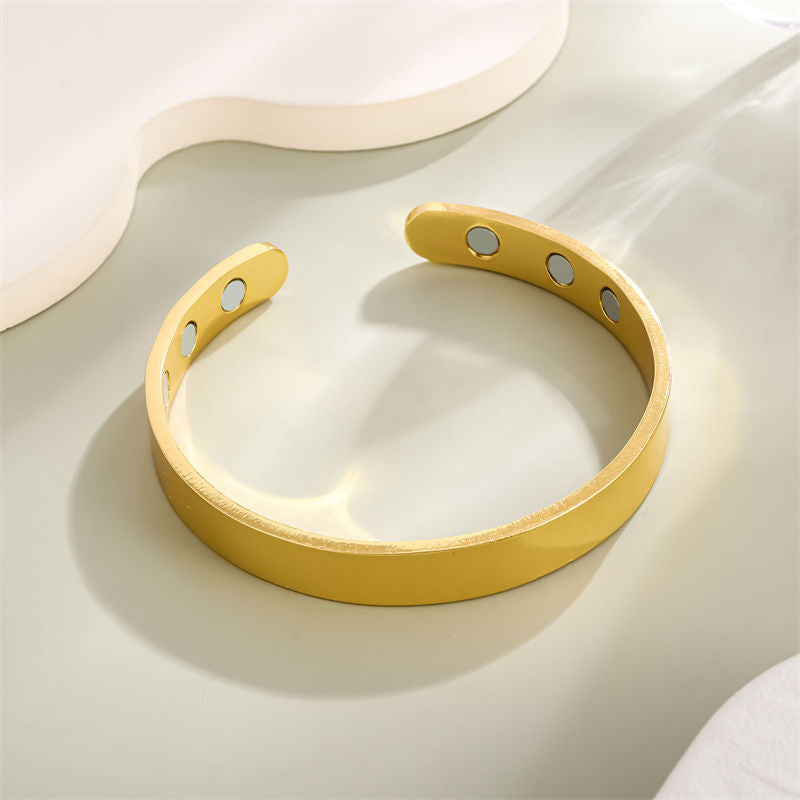 Beakey Magnetic Therapy Bracelet Adjustable Jewelry Gifts for Women Men-Gold