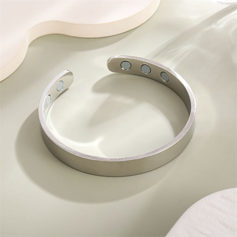 Beakey Magnetic Therapy Bracelet Adjustable Jewelry Gifts for Women Men-Silver