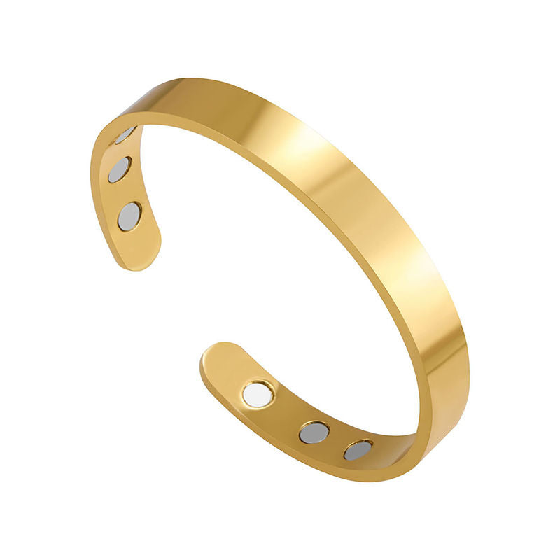 Beakey Magnetic Therapy Bracelet Adjustable Jewelry Gifts for Women Men-Gold