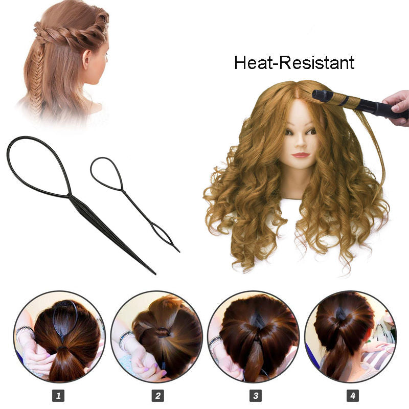 Beakey Mannequin Head with Clamp + Hairstyling Accessories Set for Hairdresser Practice