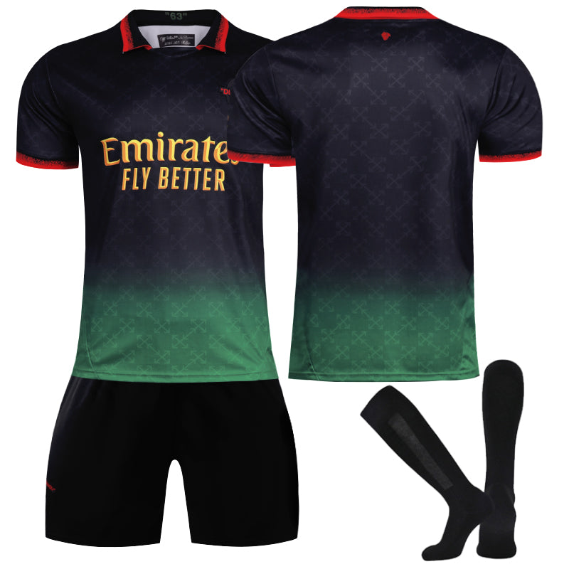 Beakey AC Joint Edition Jersey for Kids Adult 3 Pcs Soccer Training Outfits-Black