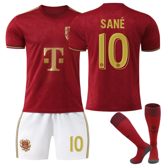 Beakey Bayern 125th Souvenir Edition SANE #10 Soccer Jersey for Kids Adult 3 Pcs Training Outfits
