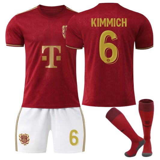 Beakey Bayern 125th Souvenir Edition KIMMICH #6 Soccer Jersey for Kids Adult 3 Pcs Training Outfits