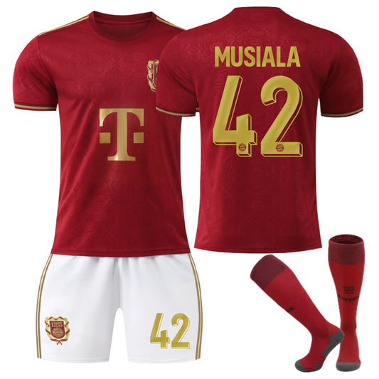 Beakey Bayern 125th Souvenir Edition MUSIALA #42 Soccer Jersey for Kids Adult 3 Pcs Training Outfits