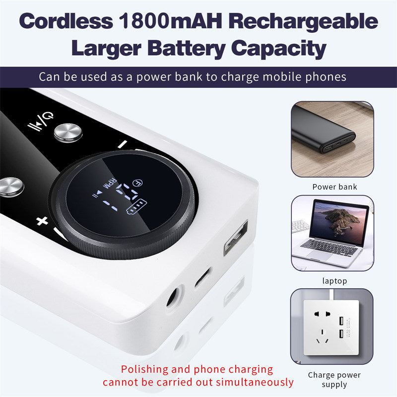 Beakey 45000 RPM Cordless Nail Drill Kit Rechargeable for Acrylic Gel Nails-White