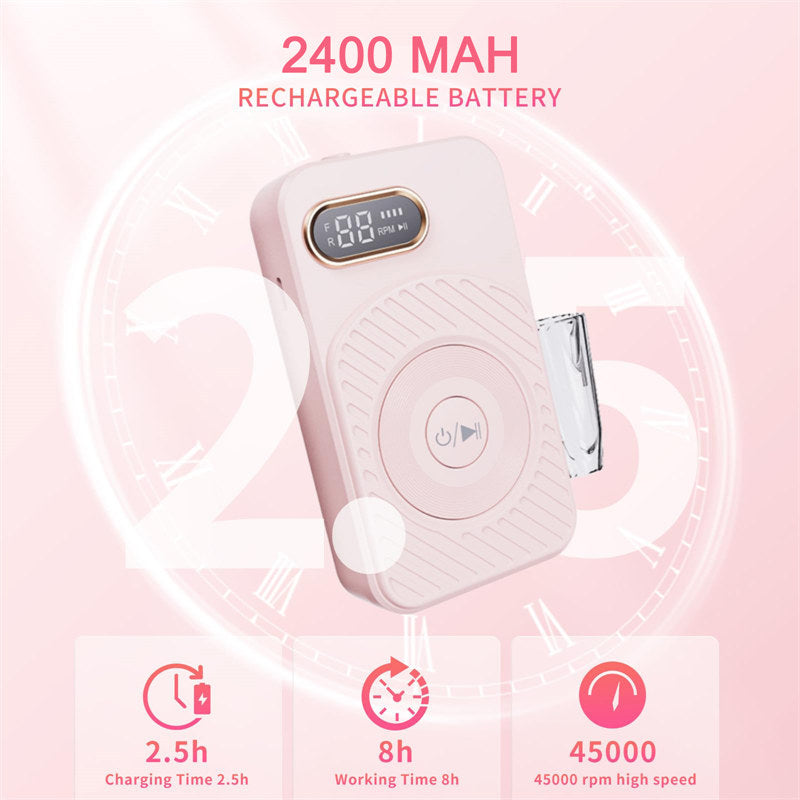 Beakey Electric Nail Drill Machine Set Portable Nail Grinder for Acrylic Gel Nail-Pink