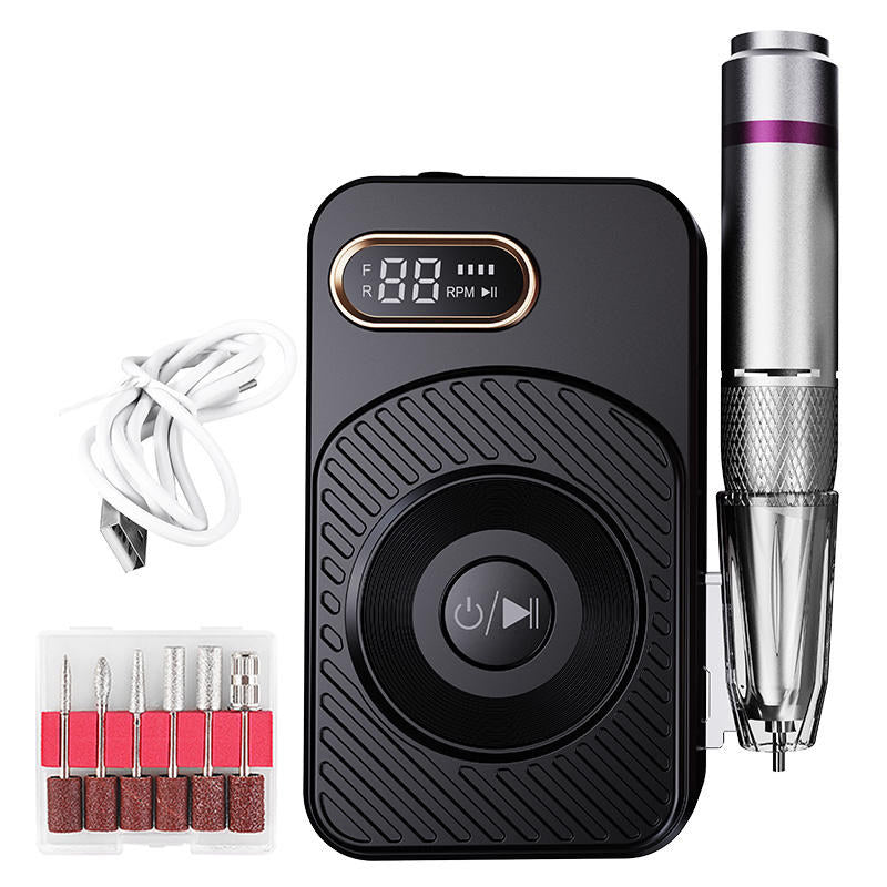 Beakey Electric Nail Drill Machine Set Portable Nail Grinder for Acrylic Gel Nail-Black