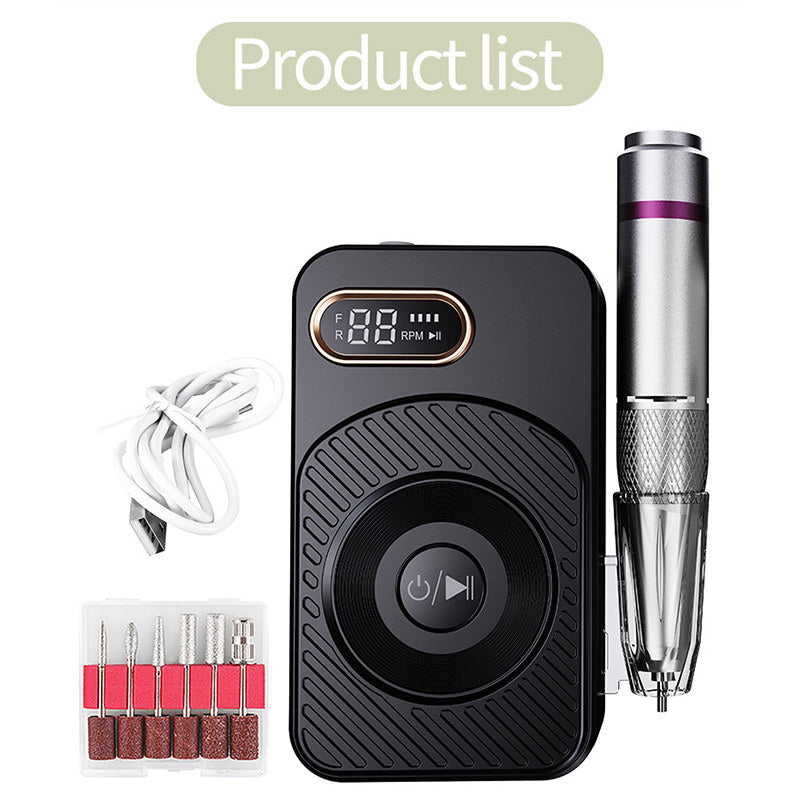 Beakey Electric Nail Drill Machine Set Portable Nail Grinder for Acrylic Gel Nail-Black