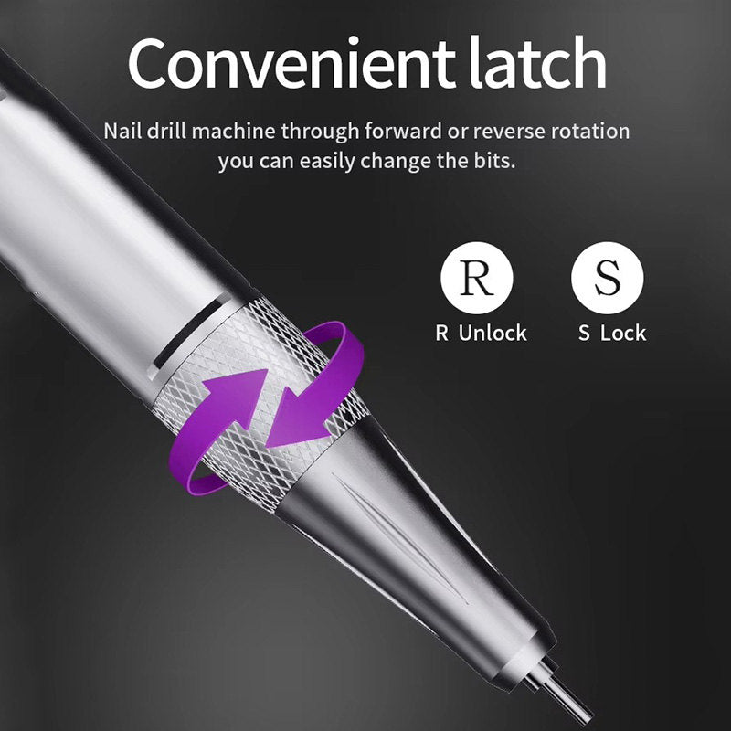 Beakey Electric Nail Drill Kit Diamond Shiny Style 35000RPM Salon Use Manicure Pedicure