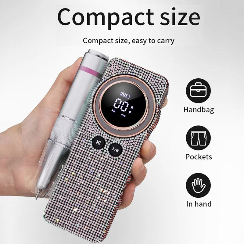 Beakey Electric Nail Drill Kit Diamond Shiny Style 35000RPM Salon Use Manicure Pedicure