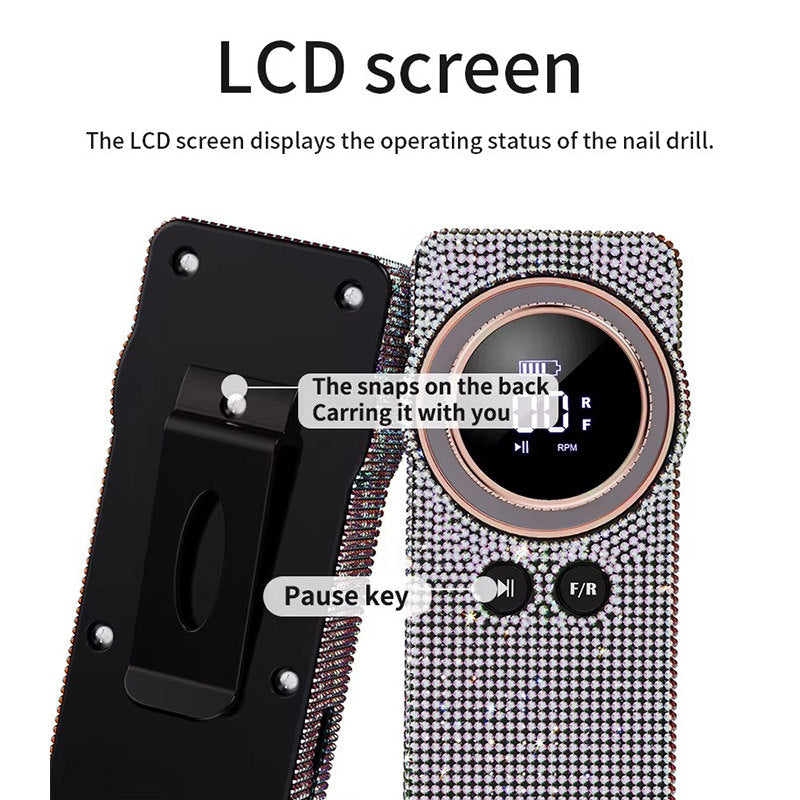 Beakey Electric Nail Drill Kit Diamond Shiny Style 35000RPM Salon Use Manicure Pedicure