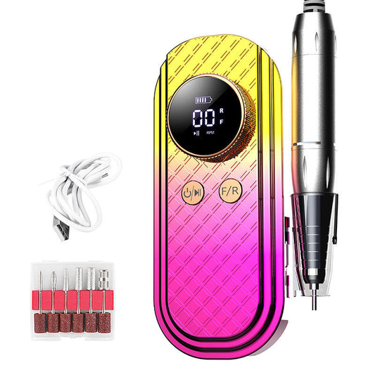 Beakey 35000 RPM Electric Nail Drill Kit with 6 Bits & Memory Acrylic-Yellow