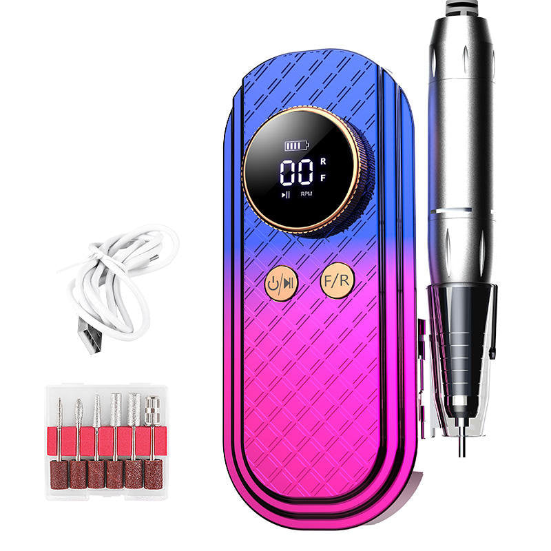 Beakey 35000 RPM Electric Nail Drill Kit with 6 Bits & Memory Acrylic-Blue