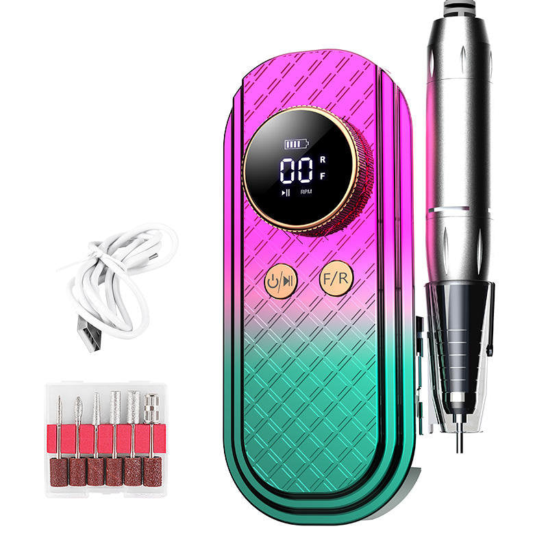 Beakey 35000 RPM Electric Nail Drill Kit with 6 Bits & Memory Acrylic-Green