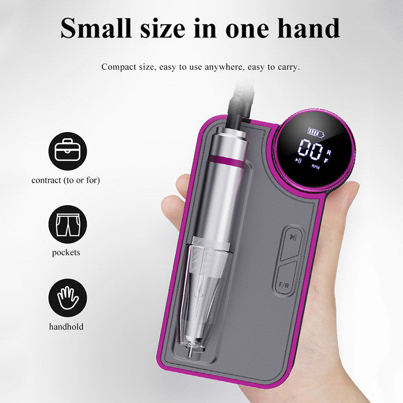 Beakey Electric Nail Grinding Set Professional Nail File Kit for Nail Artists DIY-Silver