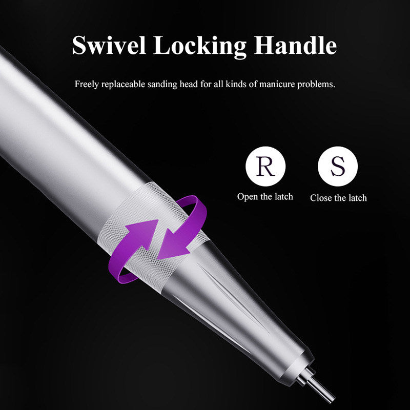 Beakey Electric Nail Grinding Set Professional Nail File Kit for Nail Artists DIY-Silver