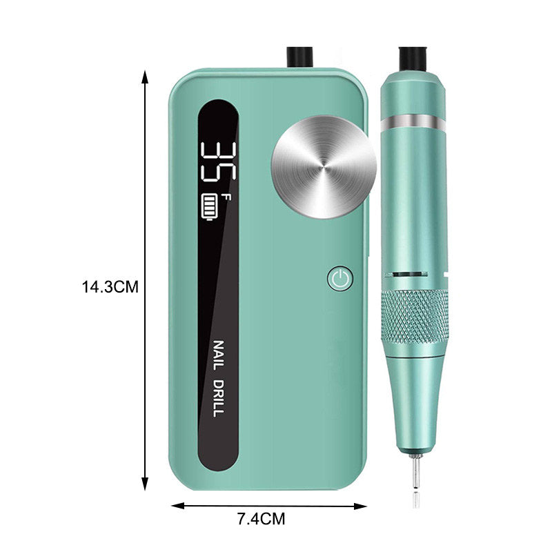 Beakey Electric Nail Drill Kit 35000RPM Pro Drill Nail E File Manicure Pedicure Polishing Tool-Green