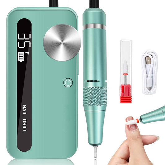 Beakey Electric Nail Drill Kit 35000RPM Pro Drill Nail E File Manicure Pedicure Polishing Tool-Green
