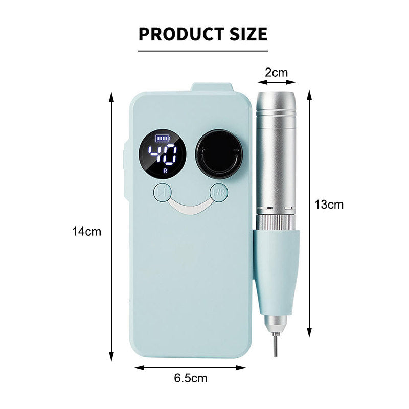 Beakey Electric Nail Drill 40000RPM Rechargeable Nail File Machine with Drill Bits Kit Home Nail Salon Use-Blue