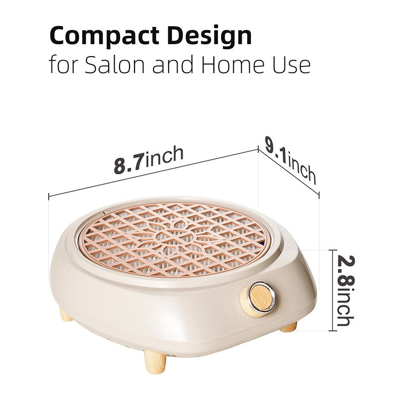 Beakey Round Nail Dust Collector Compact Nail Dust Fan for Home Salon Use