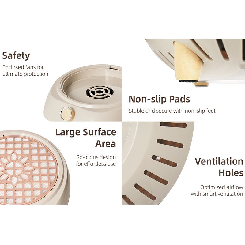 Beakey Round Nail Dust Collector Compact Nail Dust Fan for Home Salon Use