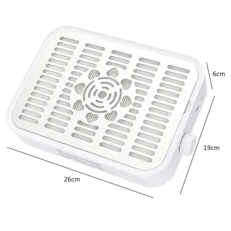 Beakey Rechargeable Nail Dust Collector with Reusable Filter for Acrylics-White