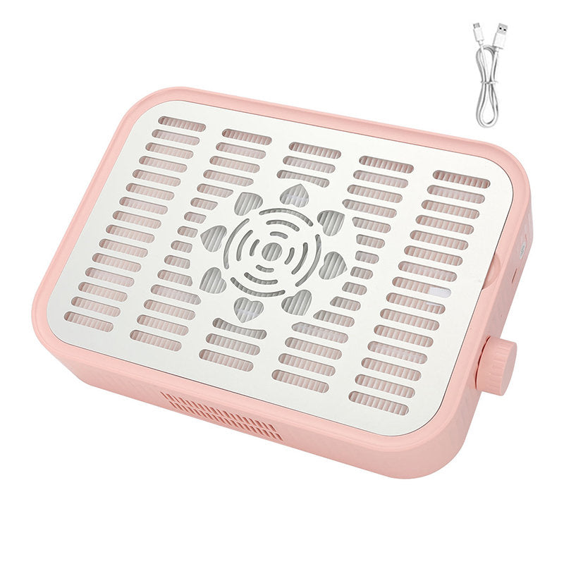 Beakey Rechargeable Nail Dust Collector with Reusable Filter for Acrylics-Pink