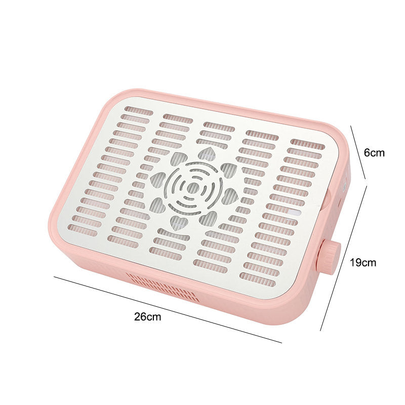 Beakey Rechargeable Nail Dust Collector with Reusable Filter for Acrylics-Pink