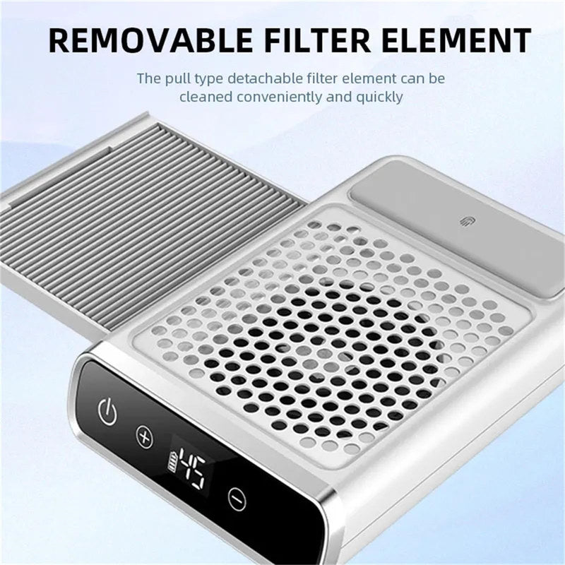 Beakey 80W Rechargeable Nail Dust Collector LED Touch Nail Vacuum Cleaner Fan Nail Art