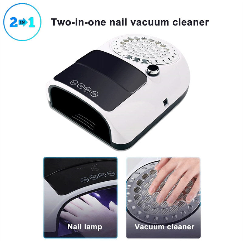 Beakey 2-in-1 UV LED Nail Lamp with Dust Collector 126W Nail Dryer Manicure Tool