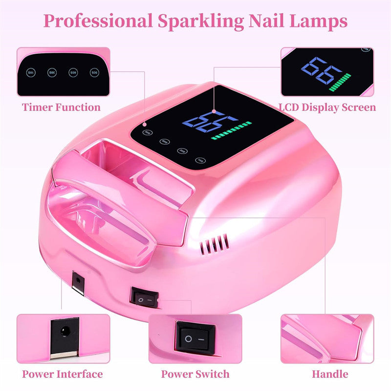 Beakey UV LED Nail Lamp Auto Sensor Gel Nail Dryer for Home Salon DIY Manicure-Pink