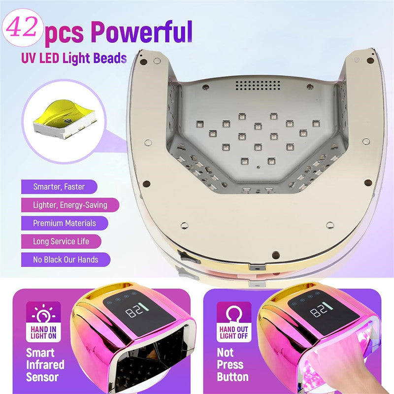 Beakey UV LED Nail Lamp Auto Sensor Gel Nail Dryer for Home Salon DIY Manicure-Gold