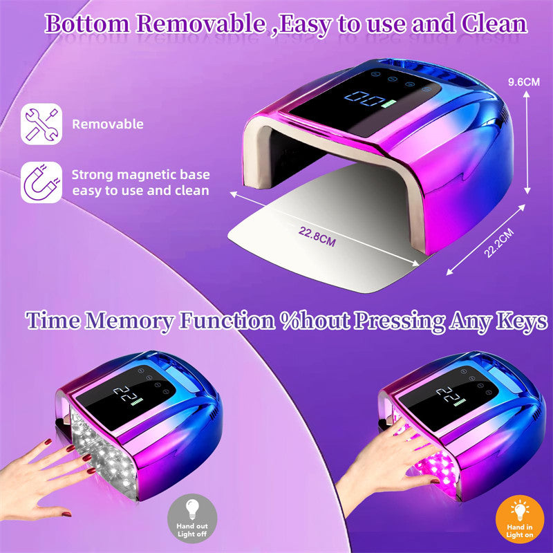 Beakey UV LED Nail Lamp Auto Sensor Gel Nail Dryer for Home Salon DIY Manicure-Blue