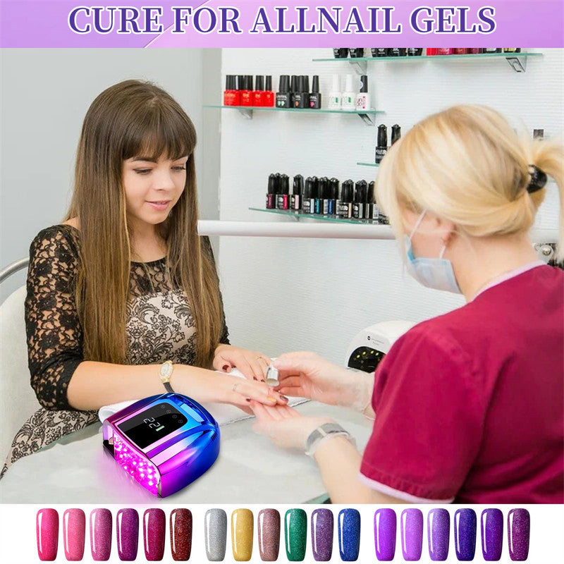 Beakey UV LED Nail Lamp Auto Sensor Gel Nail Dryer for Home Salon DIY Manicure-Blue