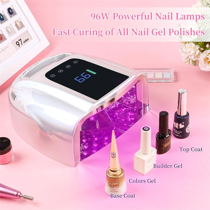 Beakey UV LED Nail Lamp Auto Sensor Gel Nail Dryer for Home Salon DIY Manicure-Silver