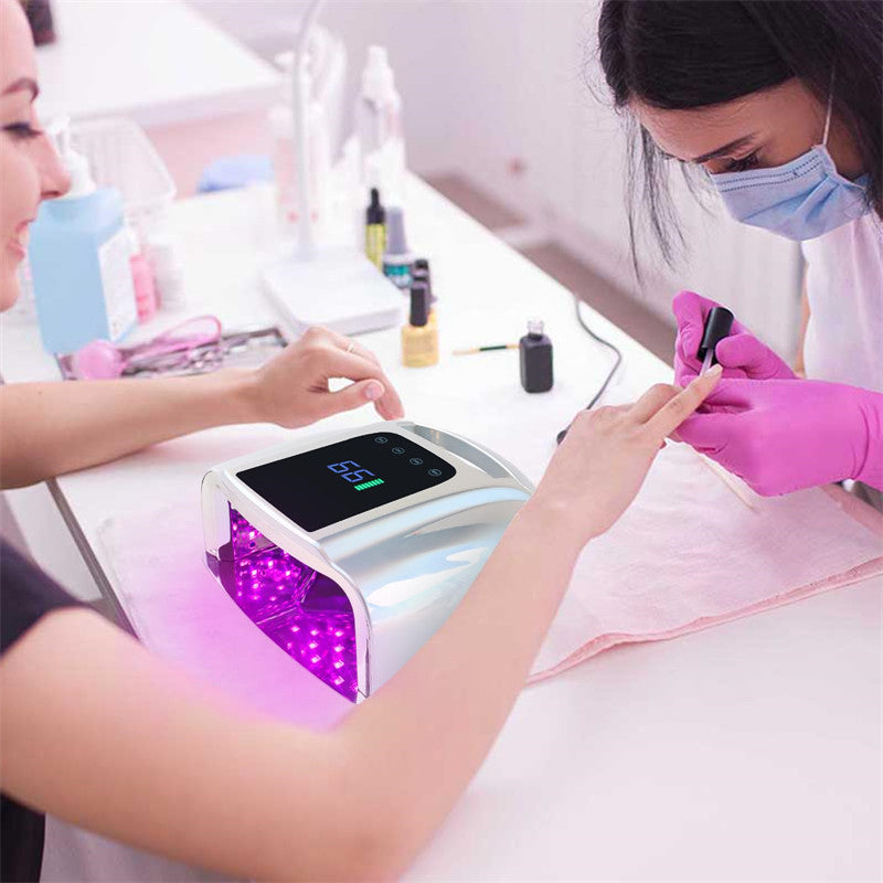 Beakey UV LED Nail Lamp Auto Sensor Gel Nail Dryer for Home Salon DIY Manicure-Silver