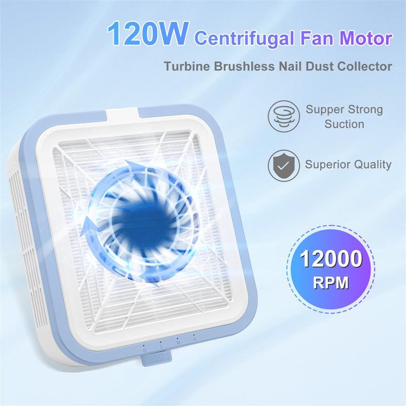 Beakey Rechargeable 120W Nail Dust Collector Low Noise Powerful Suction