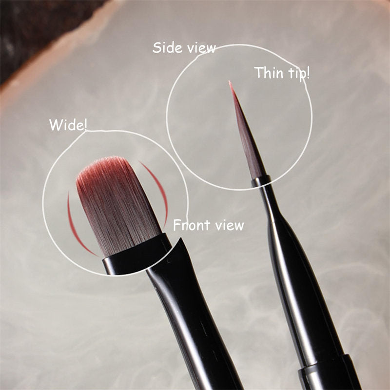 Beakey 10PCS Nail Brush Set Gel Polish Nail Art Drawing Pen with Snap-on Leather Bucket