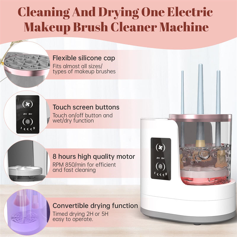 Beakey 3 IN 1 Electric Makeup Brush Cleaner and Dryer Machine Automatic Clean Tool for Brushes Set