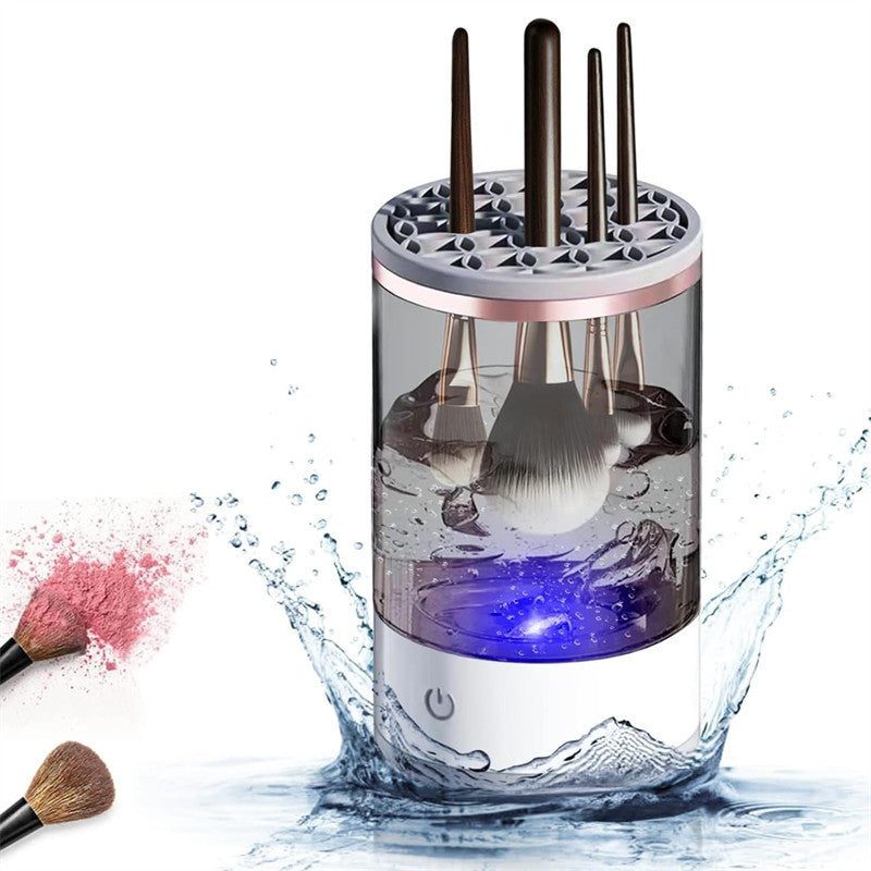 Beakey 2 IN 1 Electric Makeup Brush Cleaner Deep Cleaning All Types of Brushes with Silicone Pad-Black