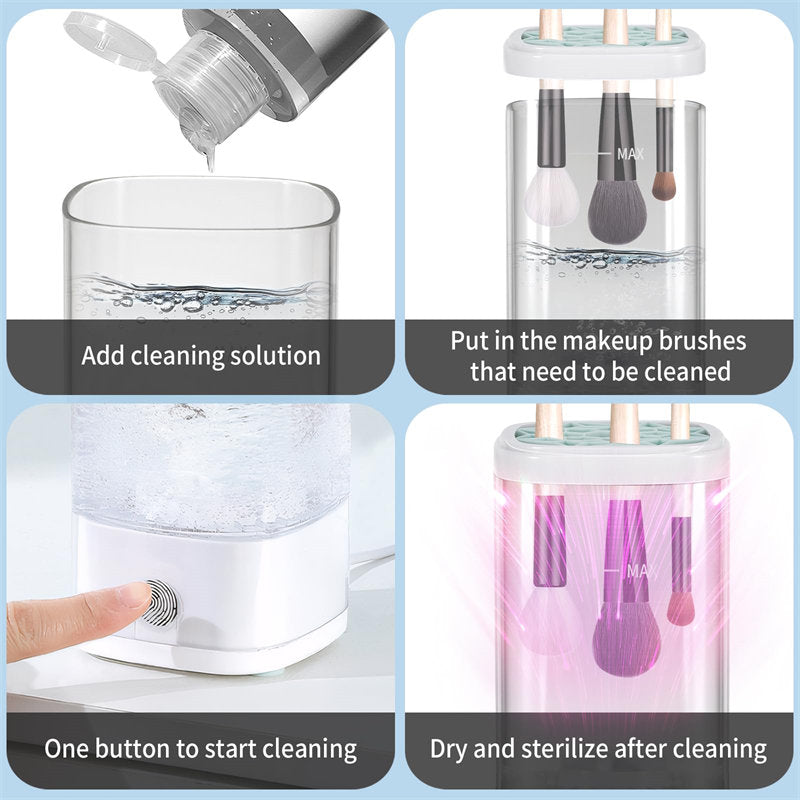 Beakey 2in1 Electric Makeup Brush Cleaner Quick Efficient Cleaner Machine for All Types of Brushes