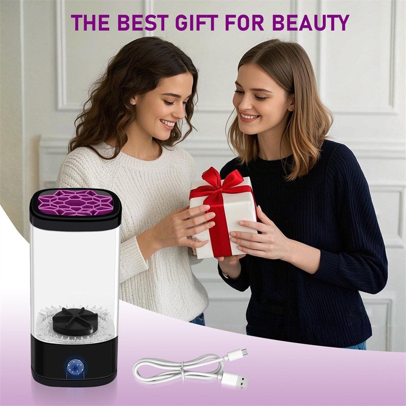 Beakey 3in1 Electric Makeup Brush Cleaner Spinning Washer Drying Sterilizing for Beauty Lovers-Black