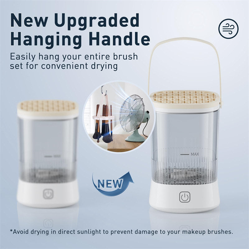 Beakey Automatic Maku Up Brush Cleaning Machine with 1200 mAh Battery-White