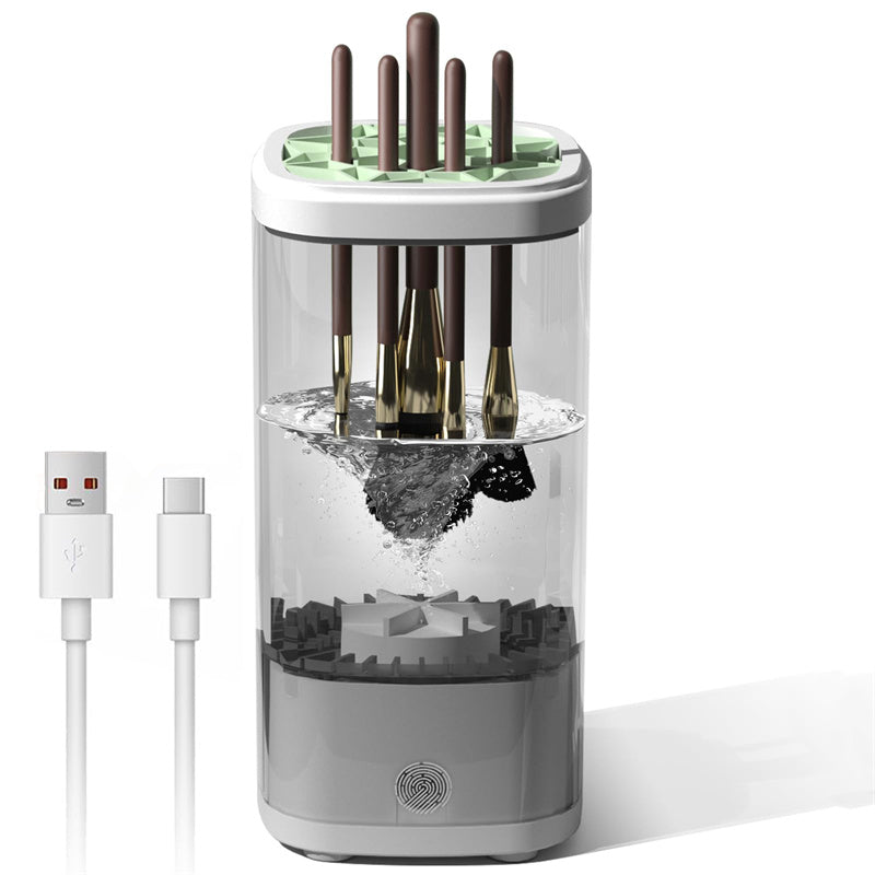 Beakey 3in1 Electric Makeup Brush Cleaner Spinning Washer Drying Sterilizing for Beauty Lovers-Grey