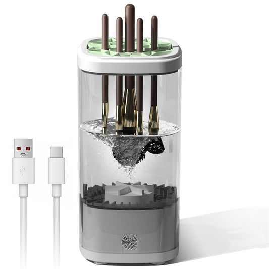 Beakey 3in1 Electric Makeup Brush Cleaner Spinning Washer Drying Sterilizing for Beauty Lovers-Grey