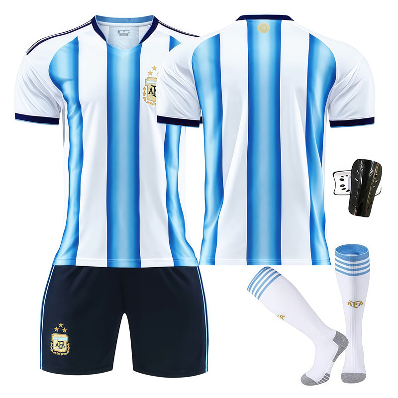 Beakey Argentina World Cup Edition Soccer Jersey Kids Adult 4Pcs Jersey Kits